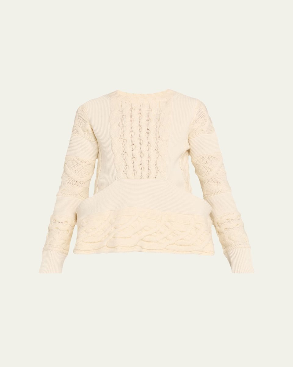 Cable Knit Peplum Sweater